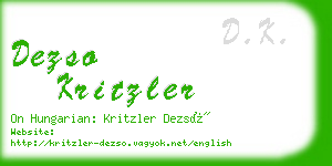 dezso kritzler business card